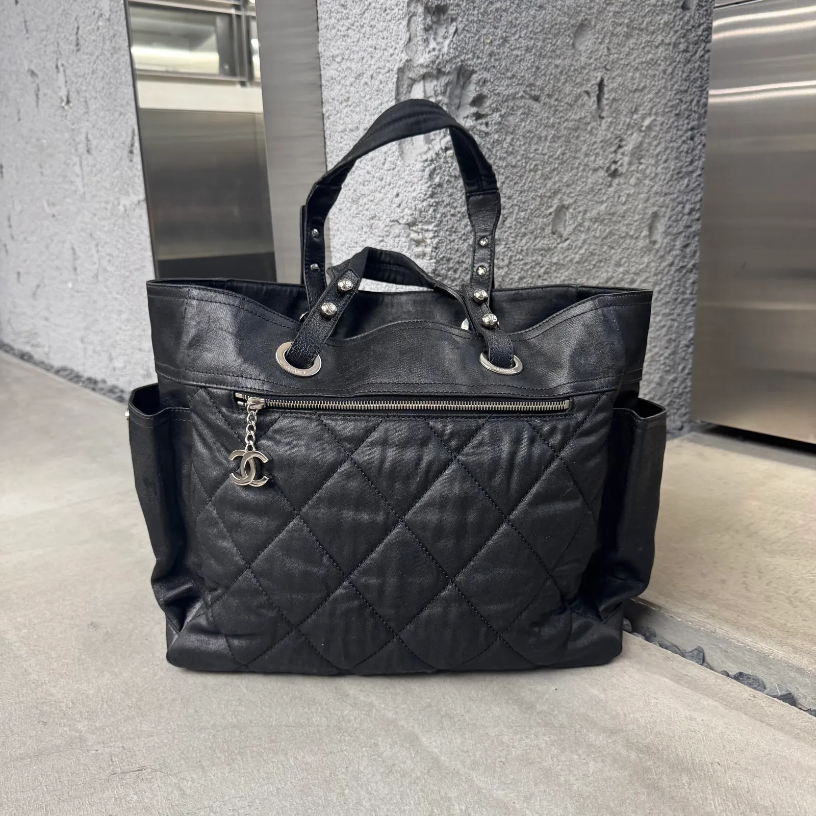 CHANEL Chanel Paris-Biarritz Canvas & Leather Tote