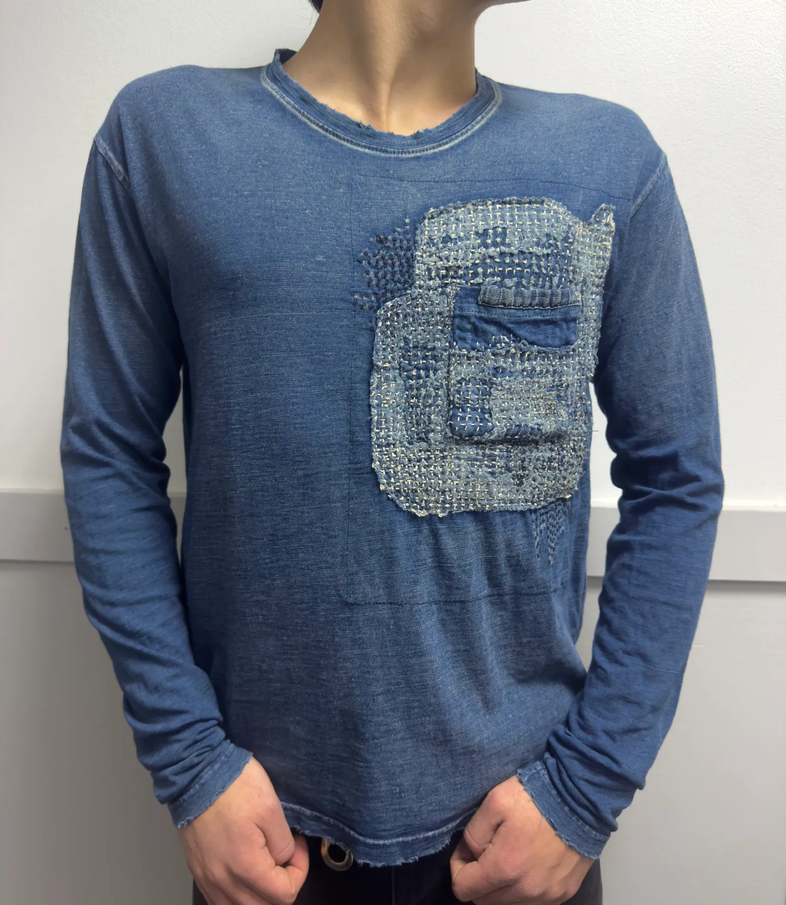 KAPITAL Kapital Kountry Boro Sashiko Patchwork Indigo Long Sleeve