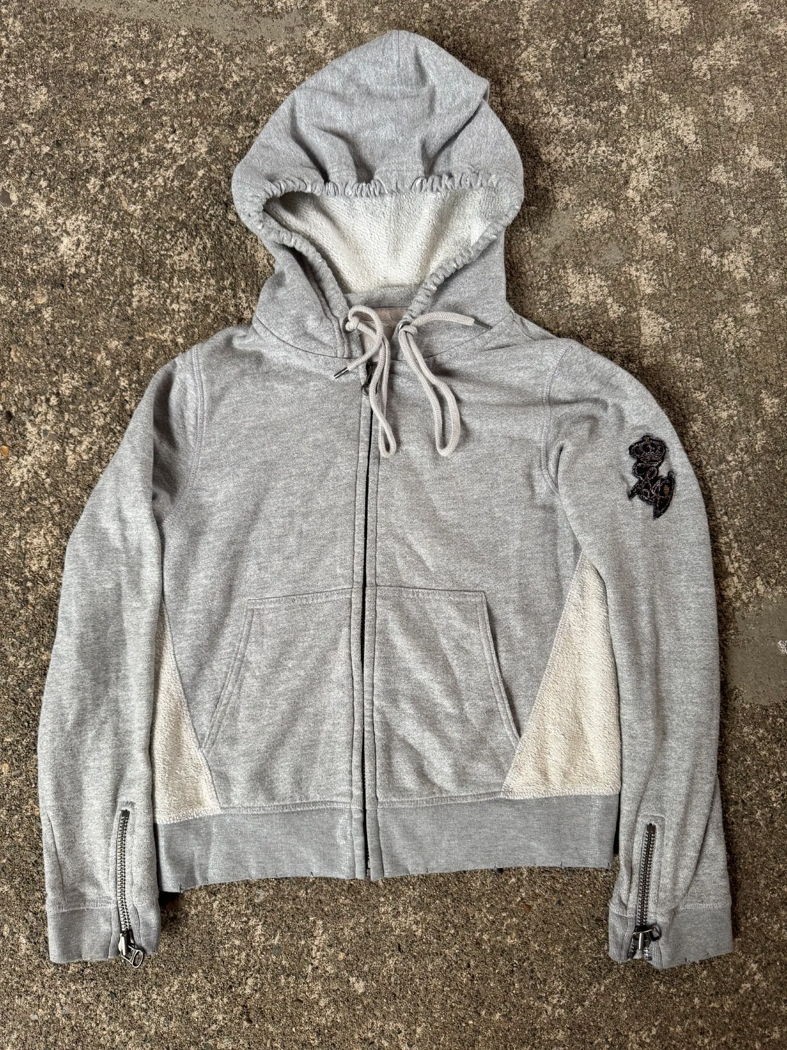 Zadig&Voltaire Zadig & Voltaire Vintage Distressed Skull Zip-Up Hoodie