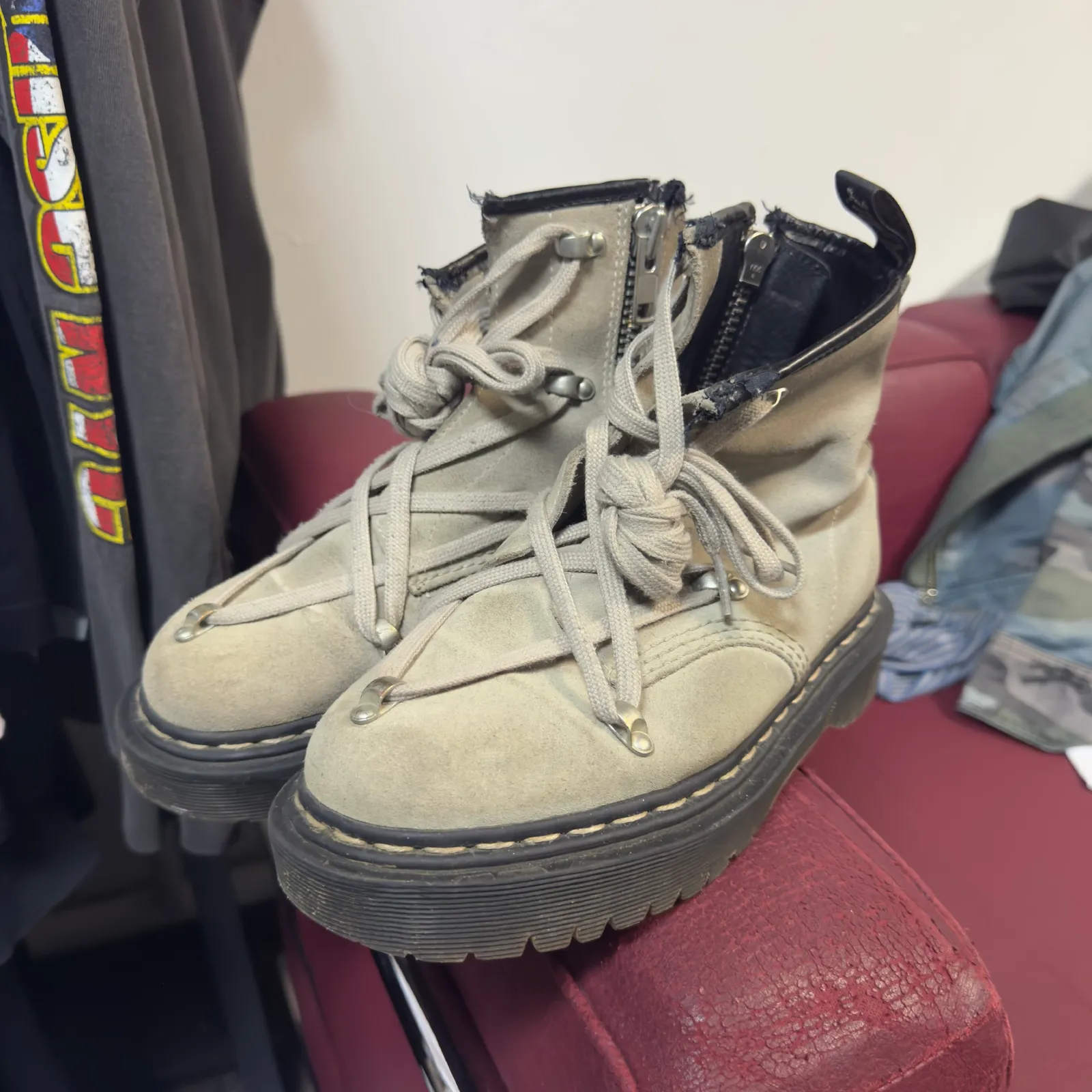 Rick Owens Rick Owens x Dr. Martens 1460 Megalace Suede Boots