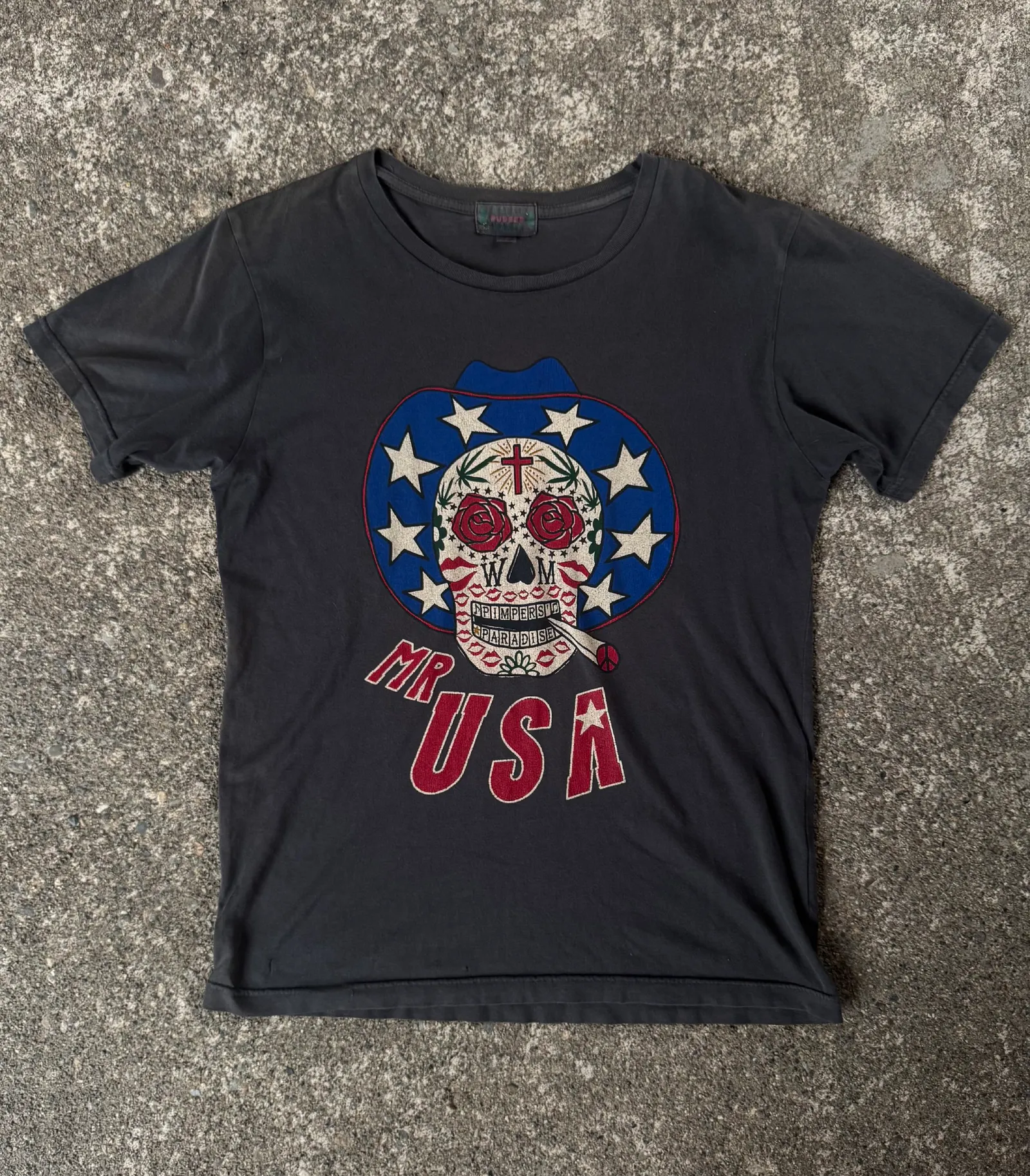 WACKO MARIA Wacko Maria "Mr. USA" Skull Graphic T-Shirt