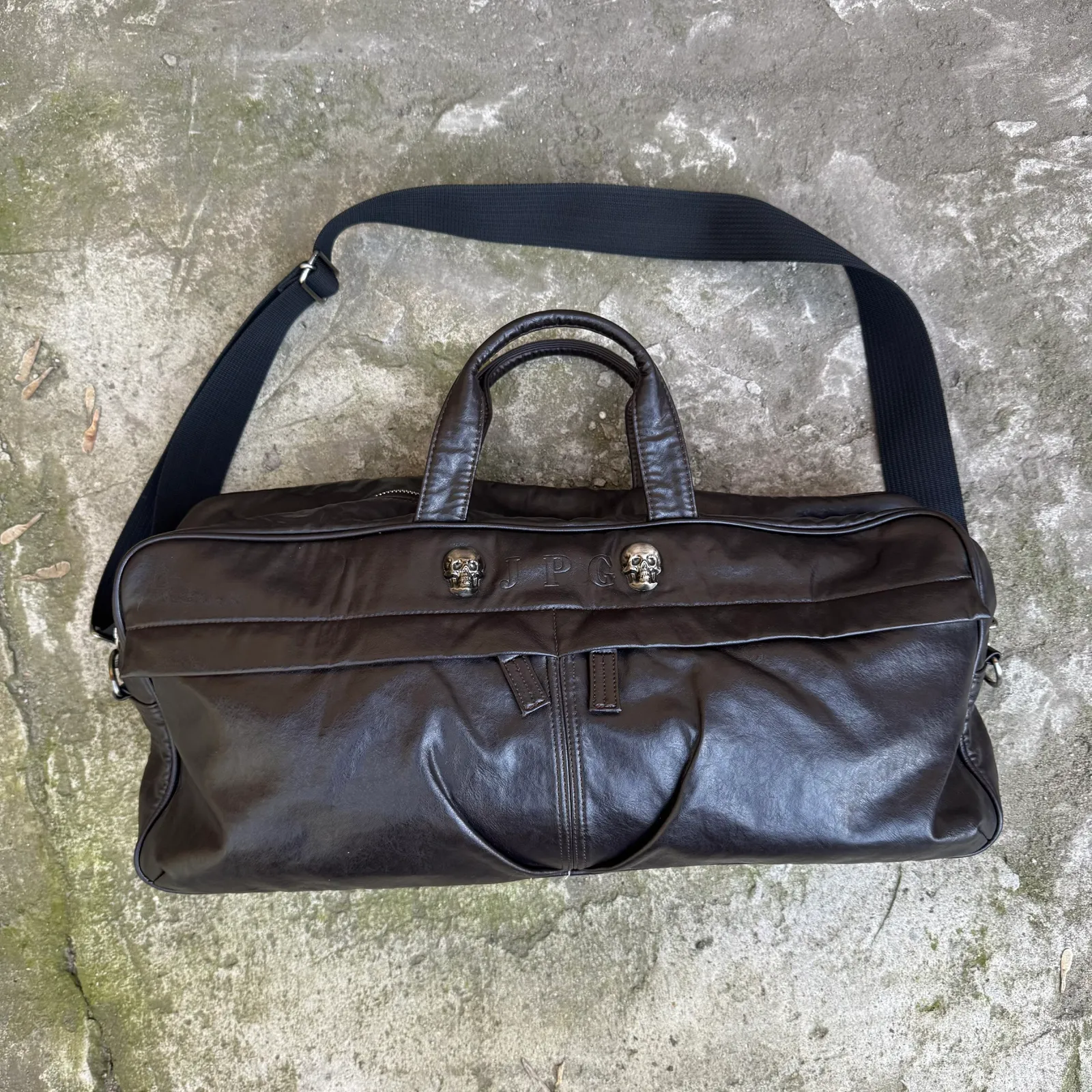 Jean Paul Gaultier Jean Paul Gaultier JPG Skull Leather Boston Bag