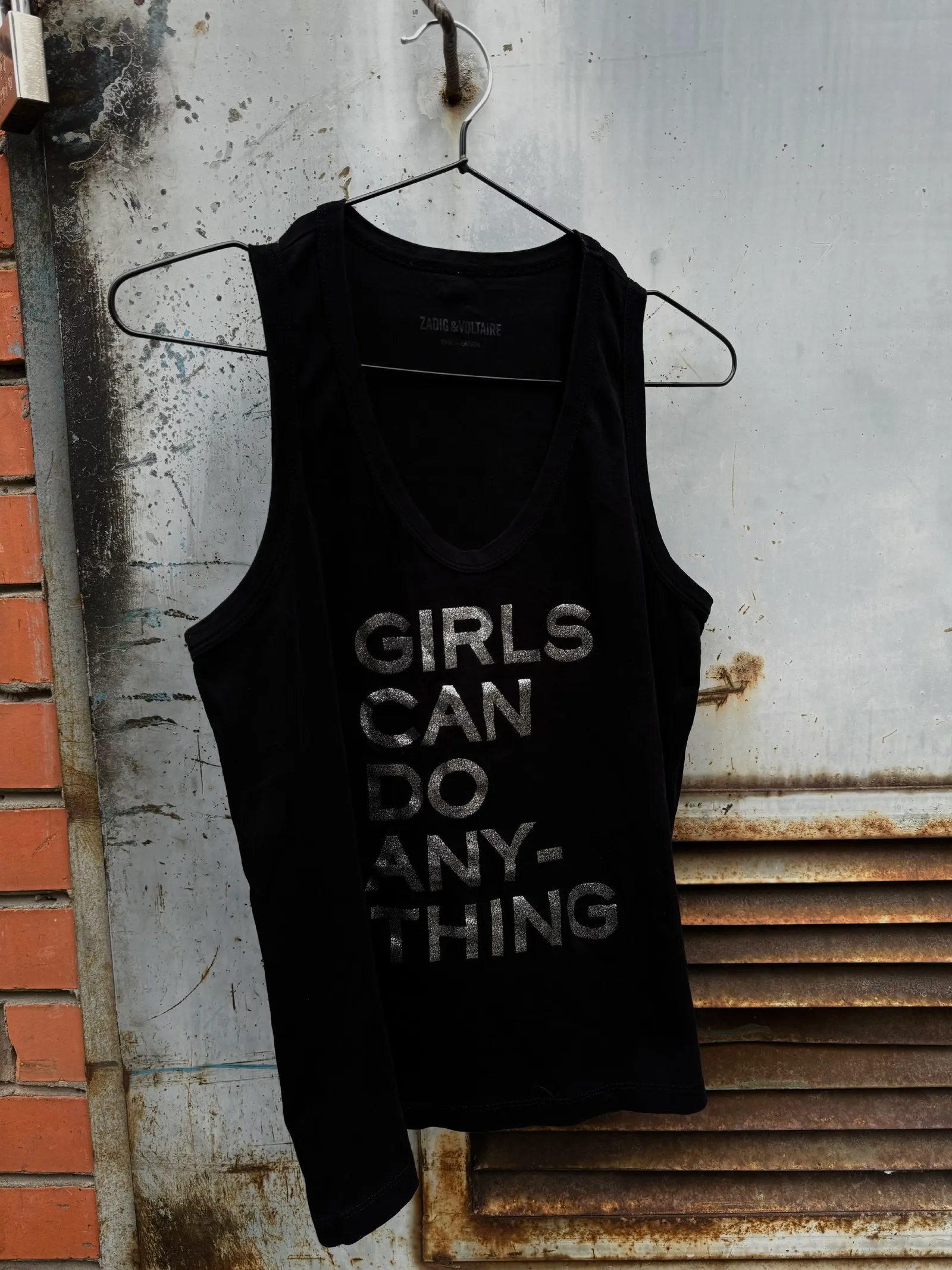 Zadig&Voltaire Zadig & Voltaire "Girls Can Do Anything" Glitter Tank Top