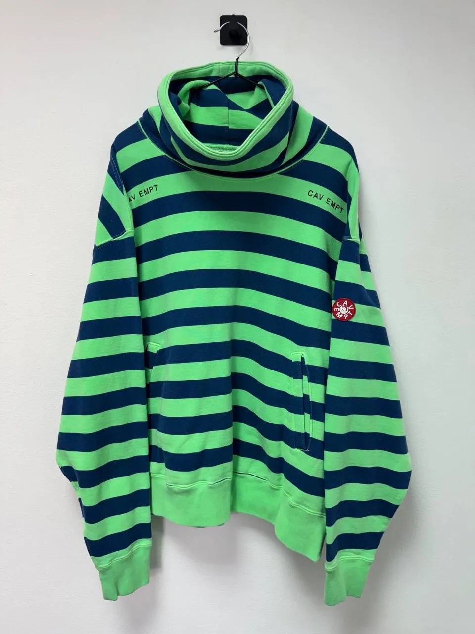 Cav Empt Cav Empt Green Striped Hoodie