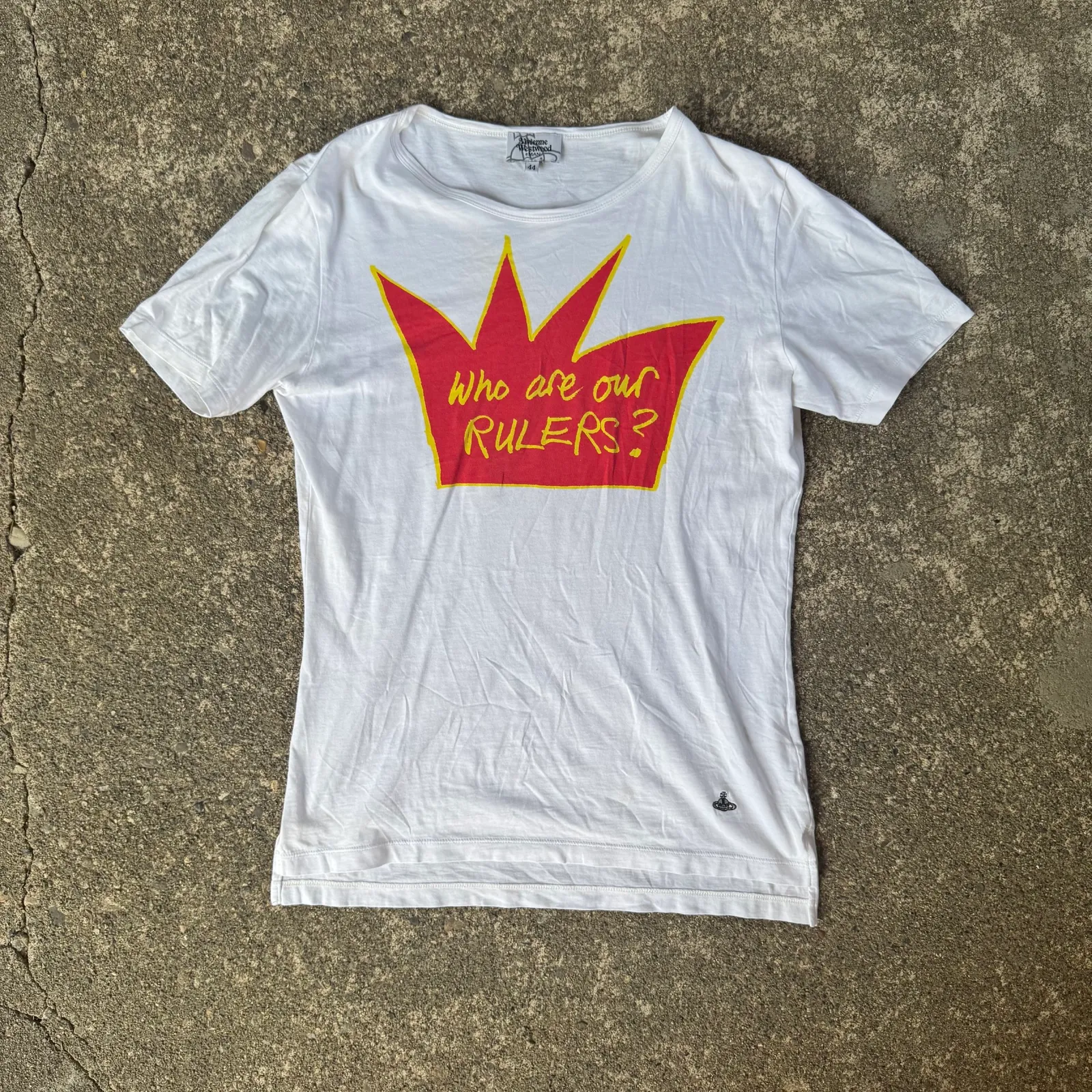 Vivienne Westwood MAN Vivienne Westwood MAN "Who Are Our Rulers?" Crown Printed T-Shirt
