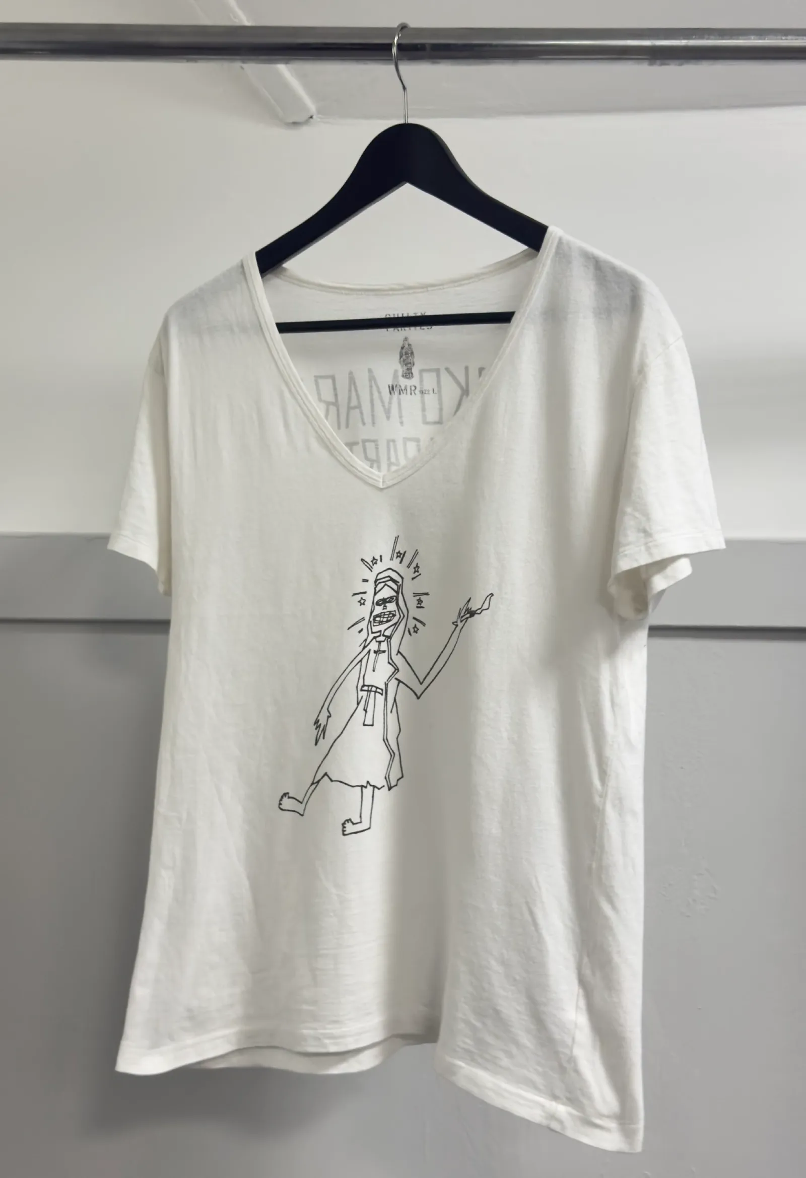WACKO MARIA WACKO MARIA V-Neck Tee "Smoking Virgin Mary"