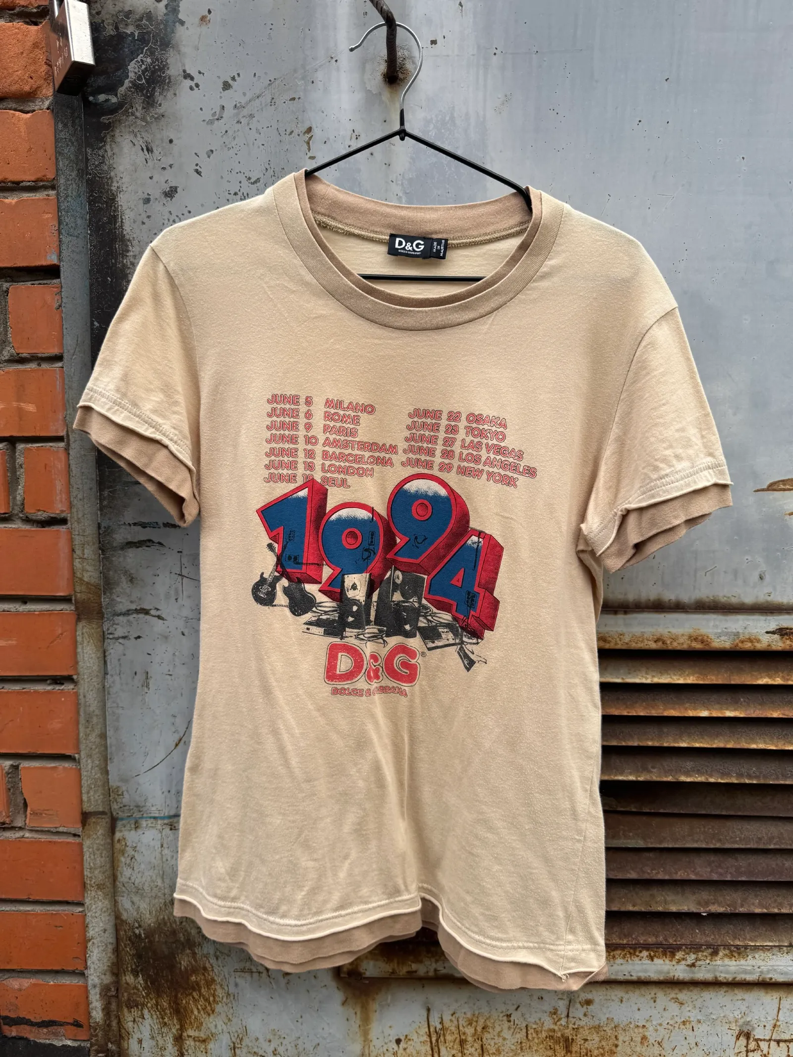 Dolce & Gabbana Dolce & Gabbana «1994 World Tour» Vintage Graphic Layered Tee