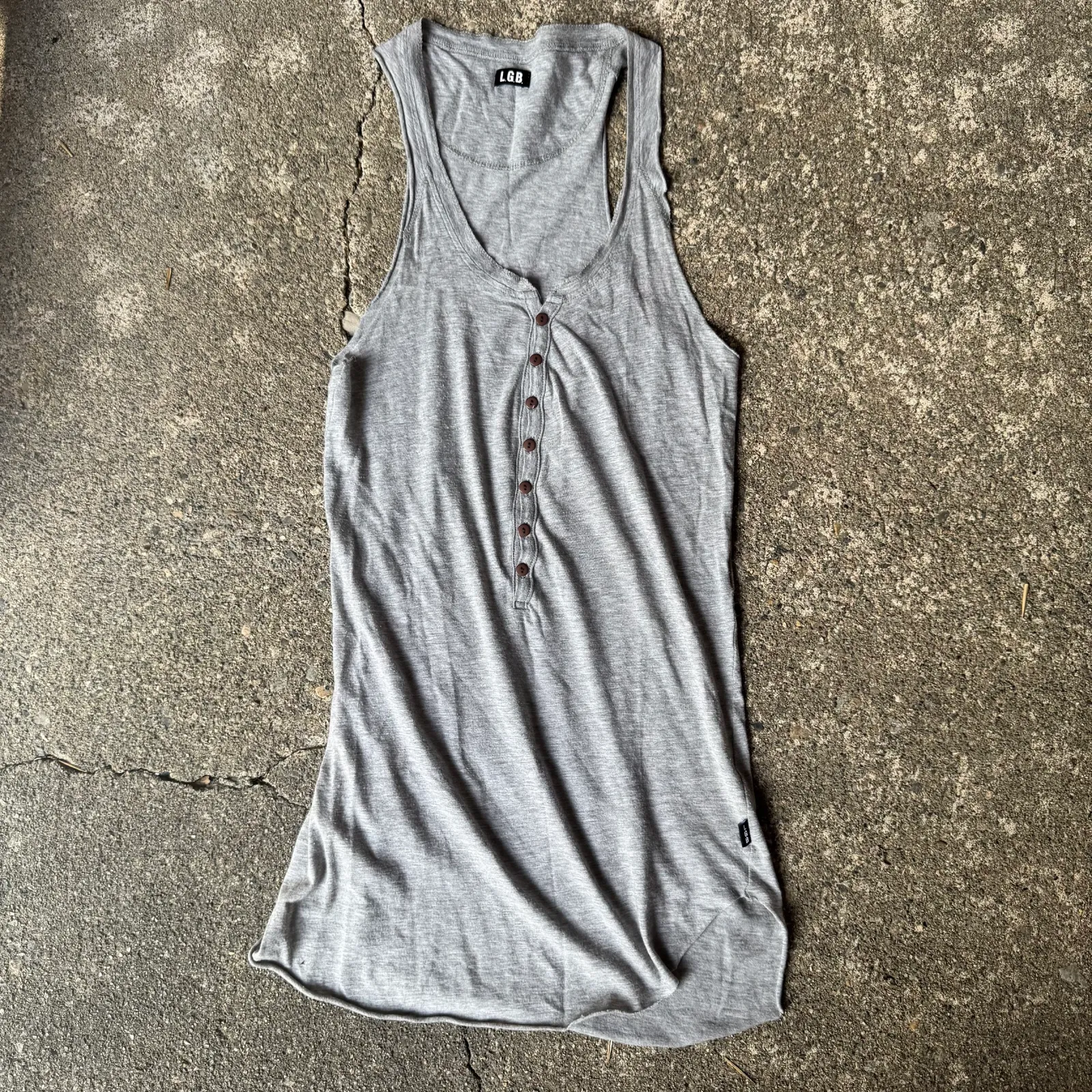 L.G.B. L.G.B. Henley Neck Long Tank Top